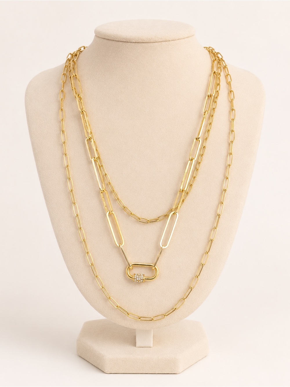 Layered Gold Link Necklace Set - Women Jewelry